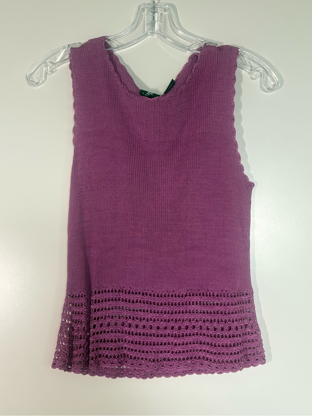 Purple Vintage Knit Crotchet Tank Top or Swimsuit Coverup